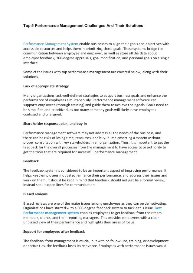 Top 5 Performance Management system Challenges And Their Solutions