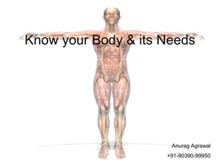 Know your Body & its Needs
Anurag Agrawal
+91-90390-99950
 