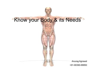 Know your Body & its Needs
Anurag Agrawal
+91-90390-99950
 