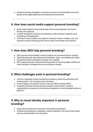 Comprehensive Guide to Building a Strong Personal Brand in the Digital ...