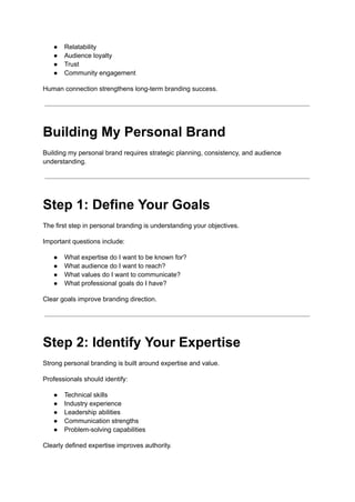 Comprehensive Guide to Building a Strong Personal Brand in the Digital ...