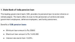 Best personal loans for pensioners