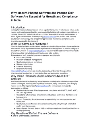 Best Pharma ERP Software in India | Advanced Pharma Software .docx