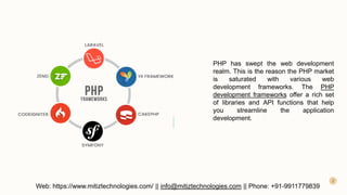 Best PHP Frameworks For Web Development | PPT