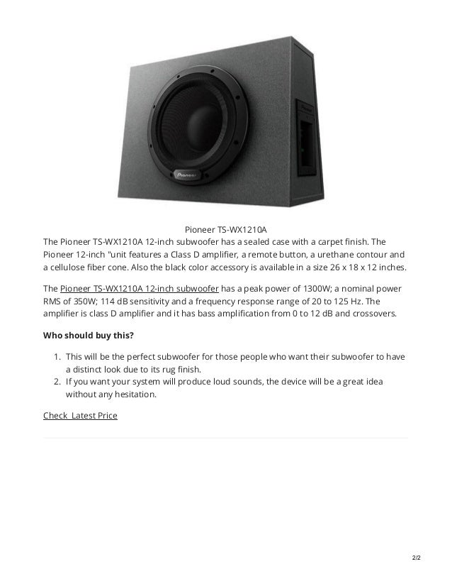 pioneer slimline subwoofer