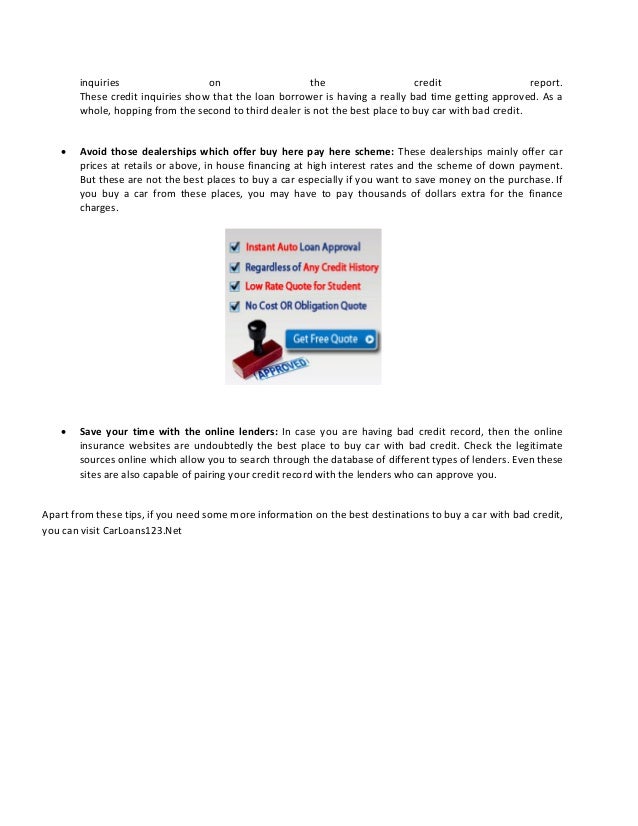 Best Places To Buy A Car With Bad Credit