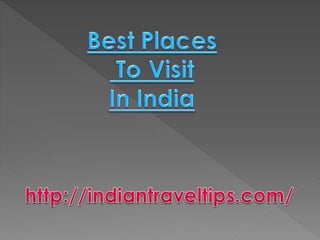 Best places tpo visit in india