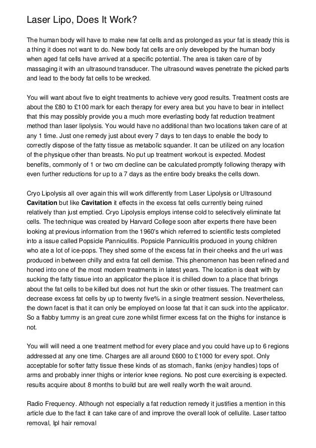 Laser Lipo, Does It Work?