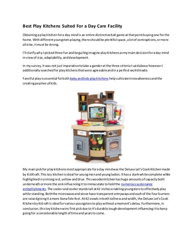 Best play kitchens suited for a day care facility