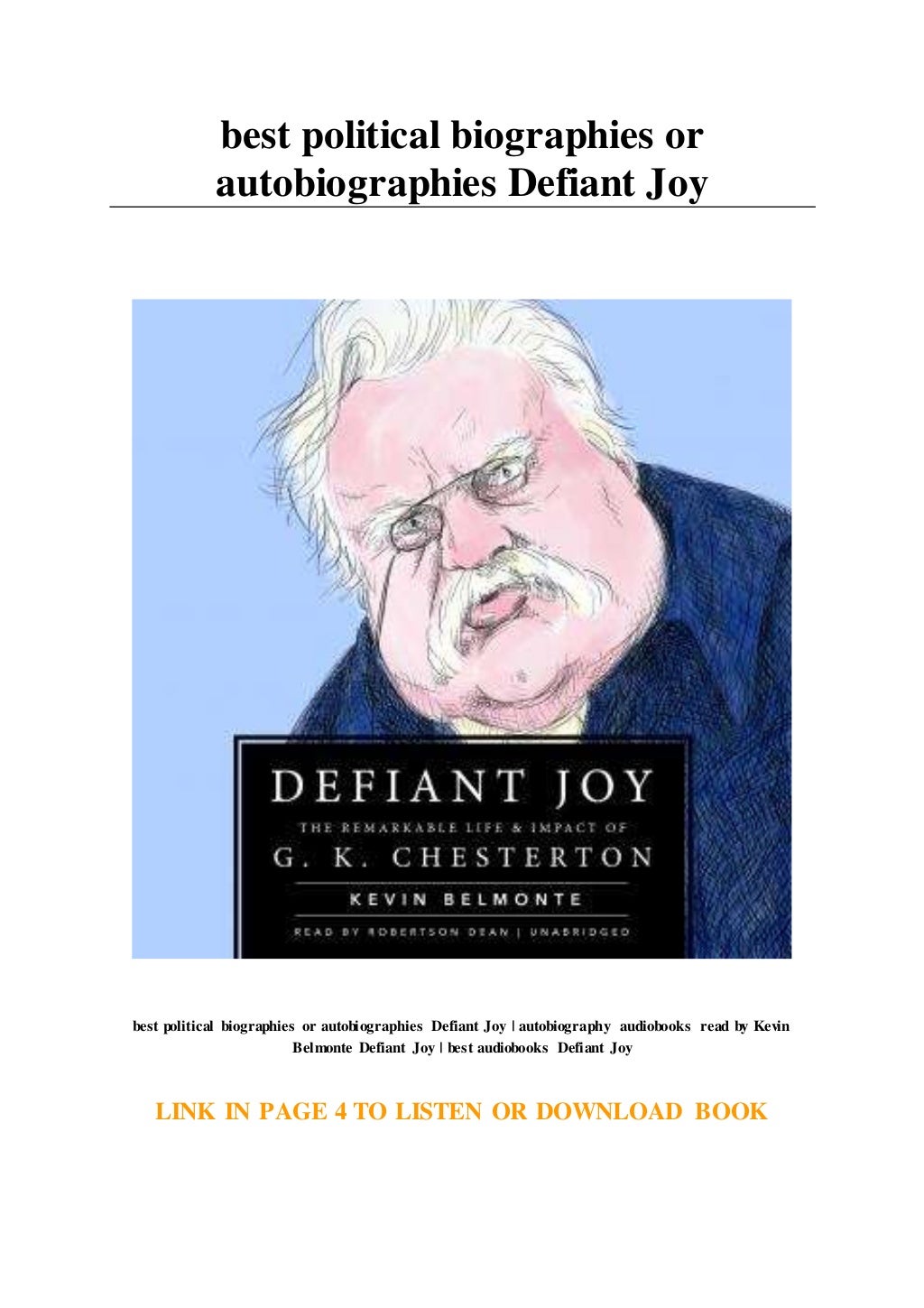 Best Political Biographies Or Autobiographies Defiant Joy