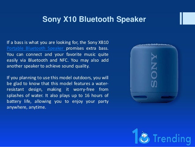 sony x10 bluetooth speaker