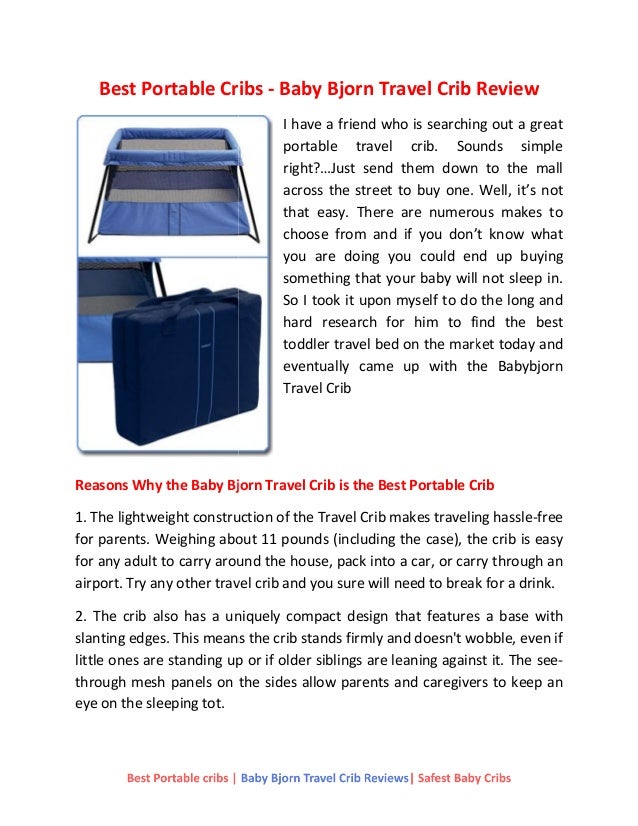 Best Portable Cribs Baby Bjorn Travel Crib Review