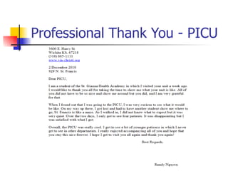 Professional Thank You - PICU 