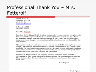 Professional Thank You – Mrs. Fetterolf  