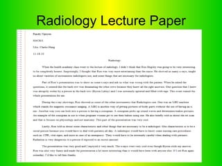 Radiology Lecture Paper 