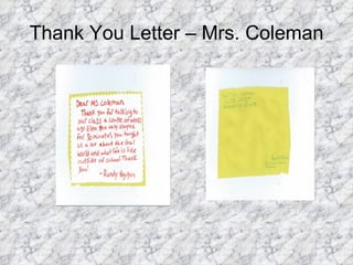 Thank You Letter – Mrs. Coleman 