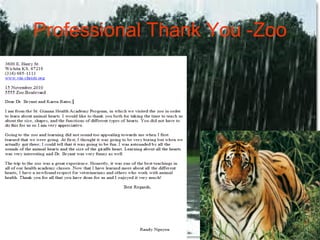Professional Thank You -Zoo 