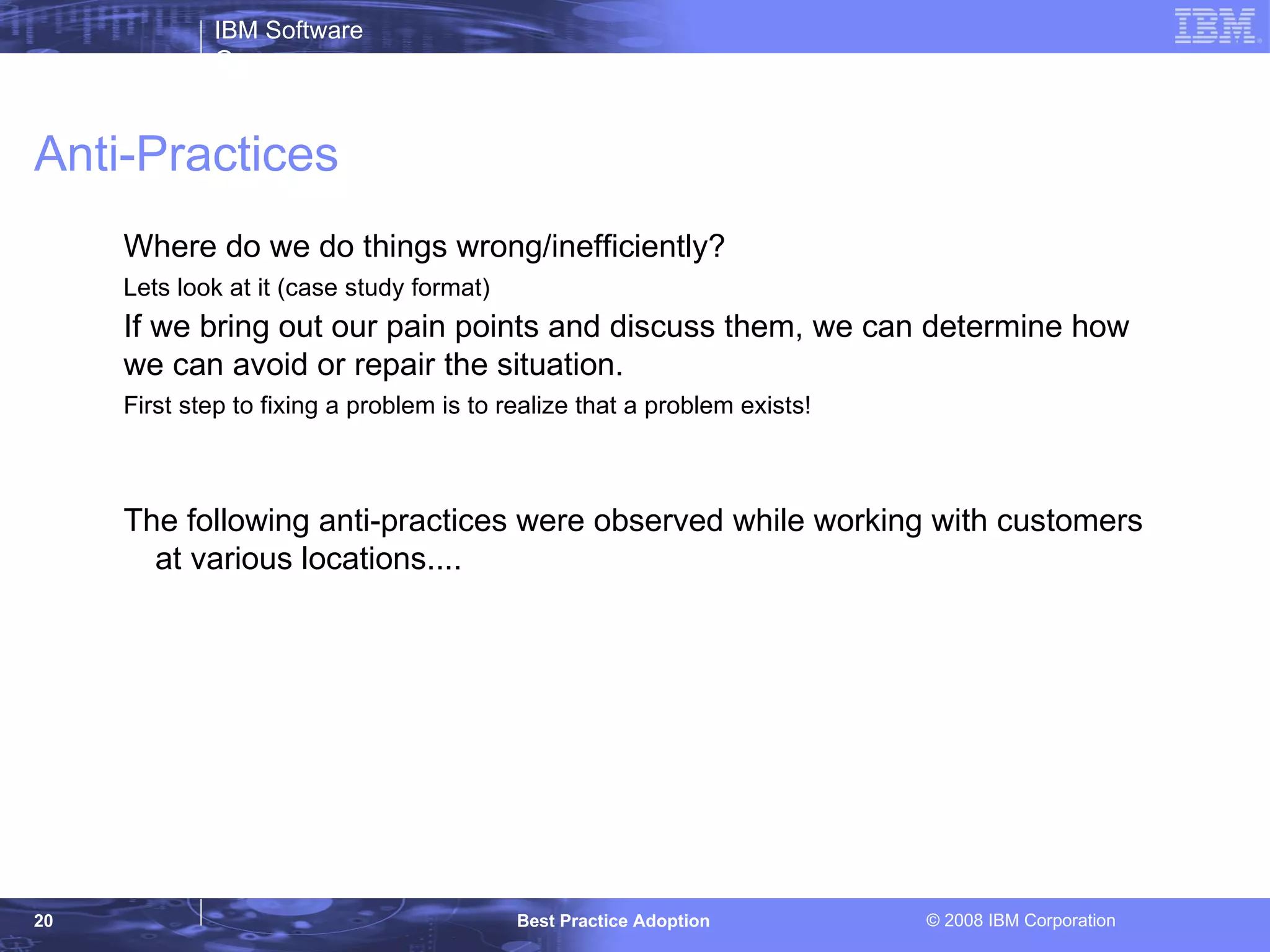 Agenda What is a best practice? 