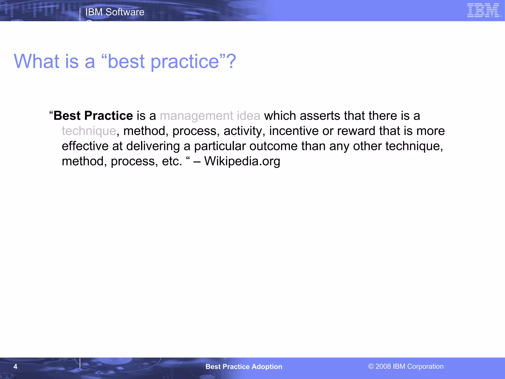 Best Practices Development 