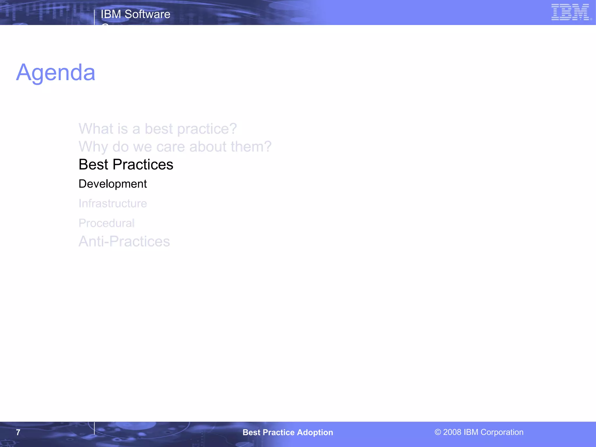 Agenda What is a best practice? 
