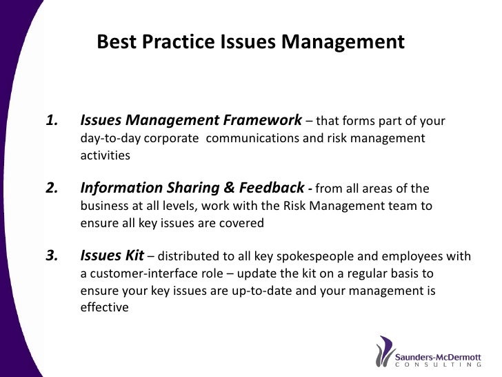 best practice crisis and issues management a recommended approach b issue management template