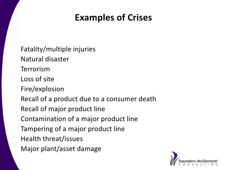 crisis management examples