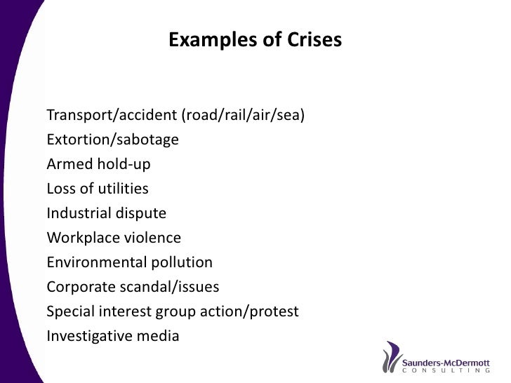 crisis management examples