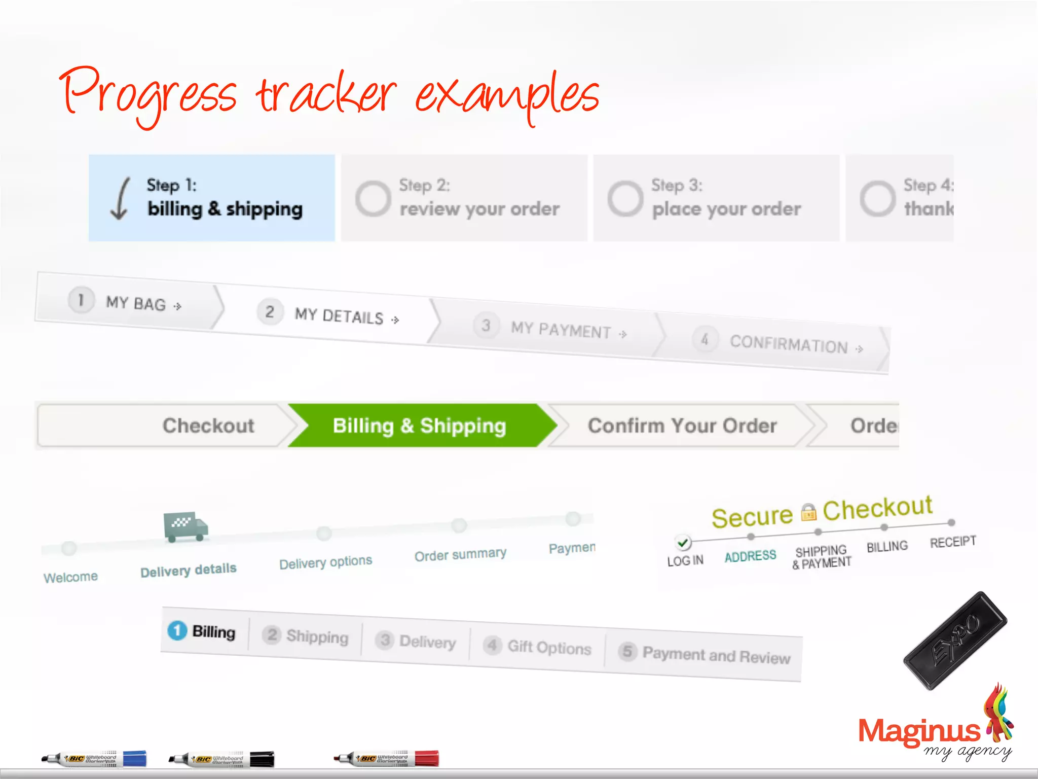 Progress tracker examples
 