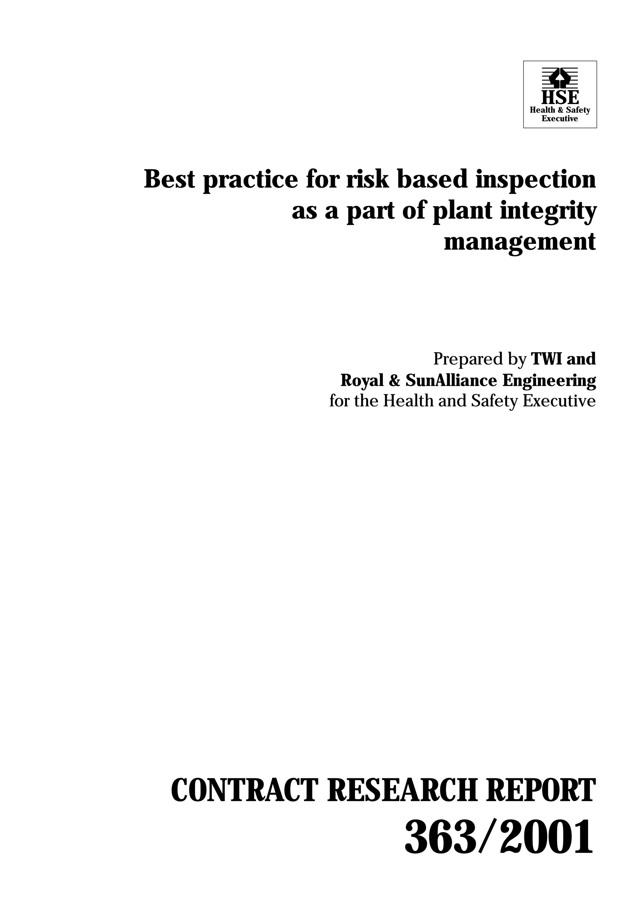Best practice for risk based inspection | PDF