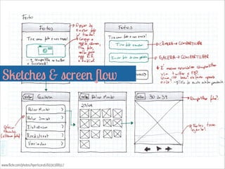 Sketches & screen ﬂow
www.flickr.com/photos/hperticarati/6930388917
 