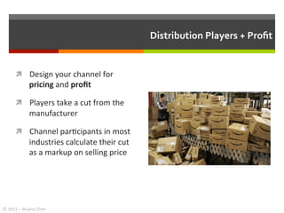 Distribution	
  Players	
  +	
  Proﬁt	
  


         ì  Design	
  your	
  channel	
  for	
  
                    pricing	...