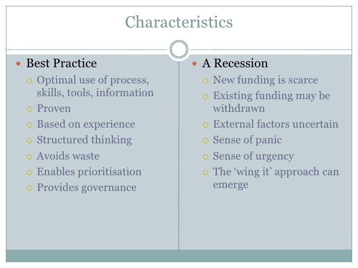 Best Practice In A Recession Styled Ck