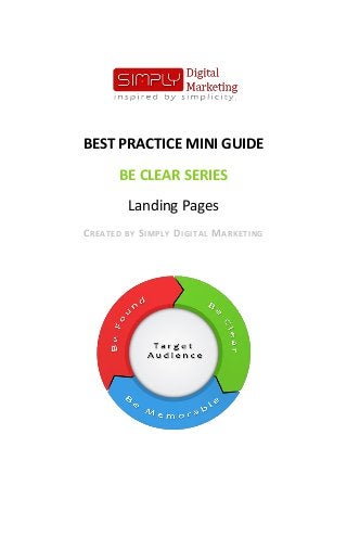 BEST PRACTICE MINI GUIDE
          BE CLEAR SERIES
              Landing Pages
C RE A TE D   BY   S IM P LY D I G ITA L M A R KE T IN G
 