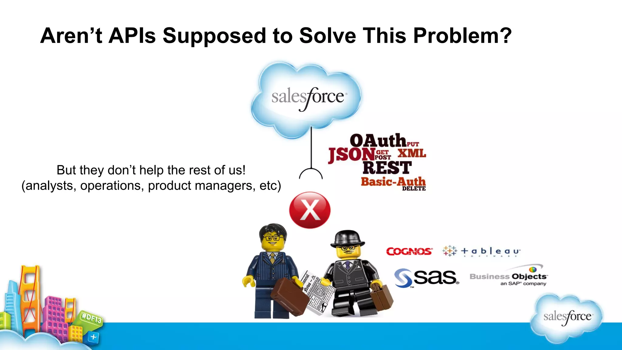 Aren’t APIs Supposed to Solve This Problem? But they don’t help the rest of us! (analysts, operations, product managers, etc) 