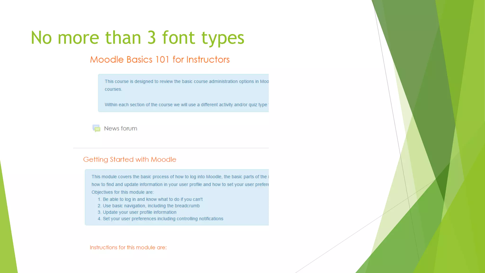 No more than 3 font types