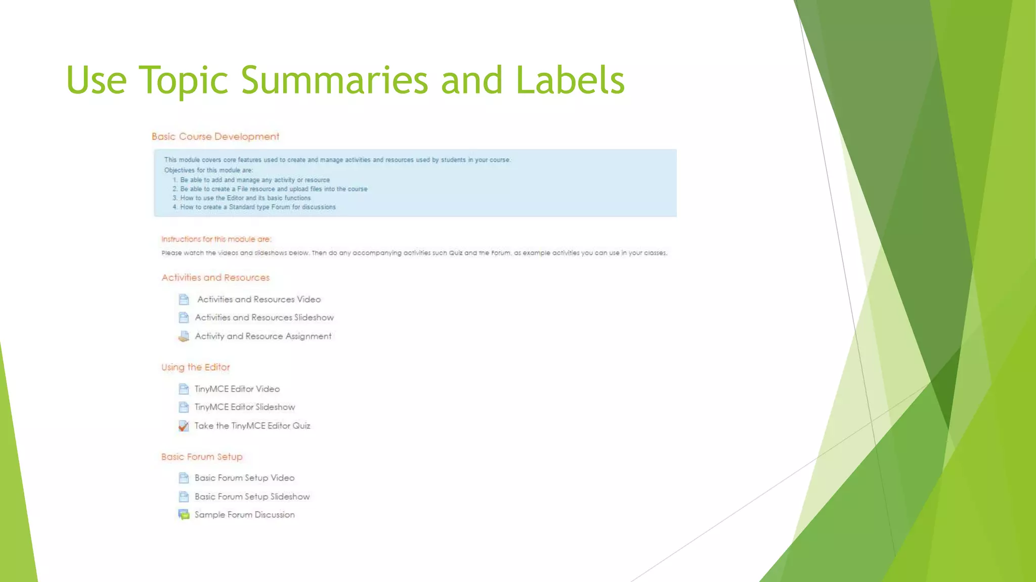 Use Topic Summaries and Labels