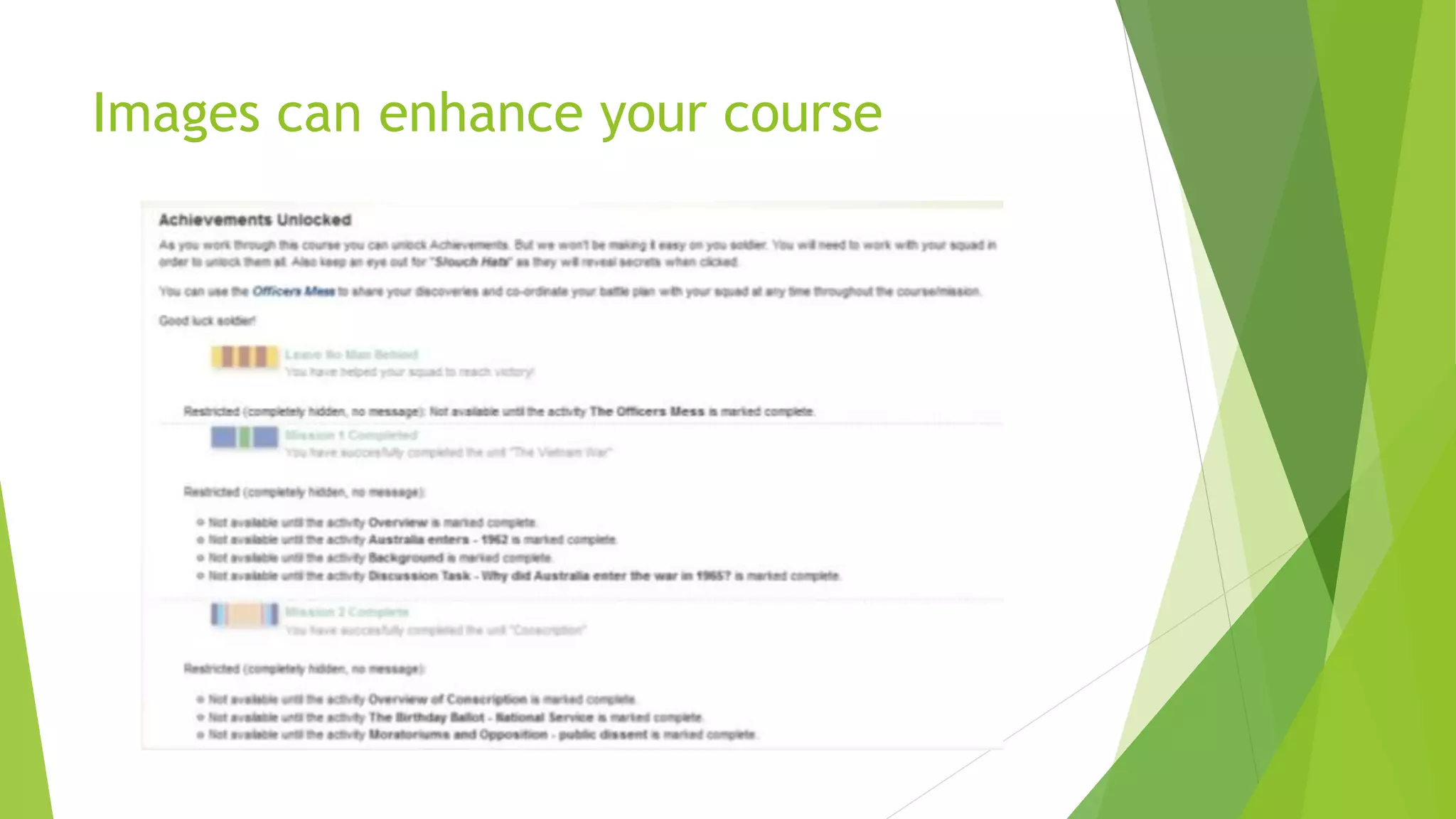 Images can enhance your course