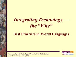 Integrating Technology — the “Why” Best Practices in World Languages 
