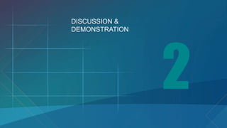 DISCUSSION &
DEMONSTRATION
 