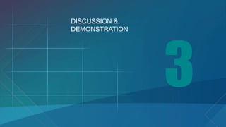 DISCUSSION &
DEMONSTRATION
 