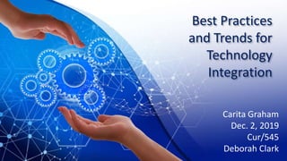 Best Practices
and Trends for
Technology
Integration
Carita Graham
Dec. 2, 2019
Cur/545
Deborah Clark
 