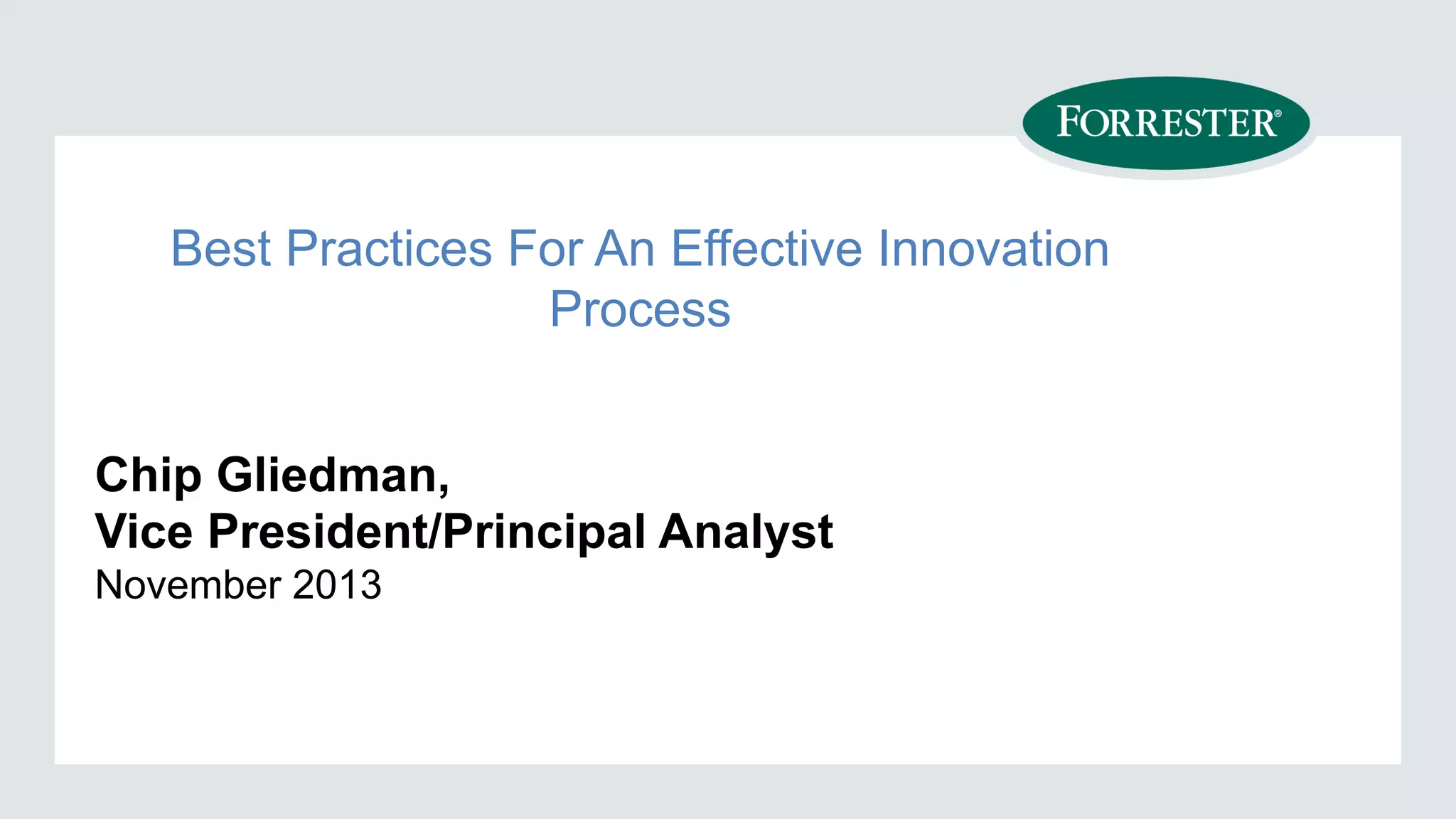Best Practices for an Effective Innovation Process | PDF
