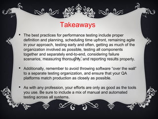 Best Practices for Applications Performance Testing | PPT