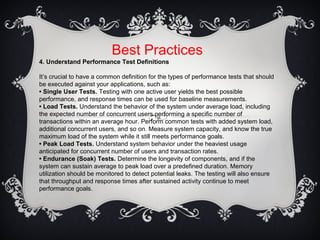 Best Practices for Applications Performance Testing | PPT