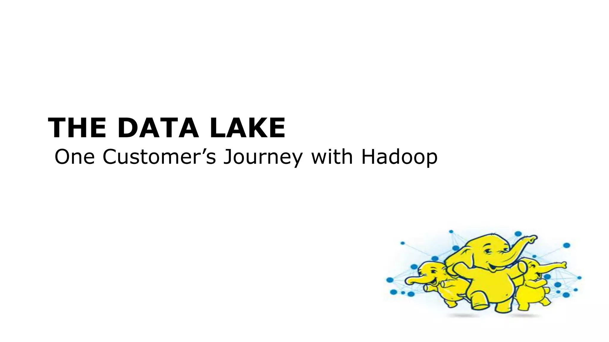 THE DATA LAKE
One Customer’s Journey with Hadoop
 