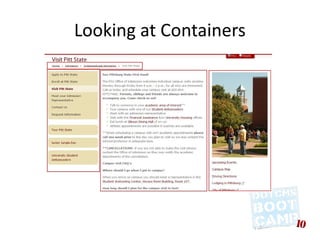 Looking at Containers
 