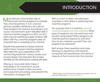 Best Practices for Channel Incentive Programs | PDF