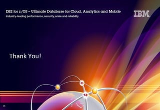 • Need to design for high performance and reduced elapsed time
– Plan, design intelligently, stress test and optimise
• Prioritise most critical applications
• Understand application and data interdependencies
• Design for parallel recovery jobs
• Optimised utilisation of technical configuration
• Intelligent creation and scheduling of recovery jobs
– Design for DASD-based recovery for optimal performance
– Practice regularly
• Applications and data life cycle also have a role to play…
– Separate active/operational data from inactive/historical data
– Perform regular aggressive archiving to historical
– Allow application toleration of unavailable historical data
– Look at creating 'fire walls' between applications
Summary
34
Plan
Design
intelligently
Stress Test
Optimise
 