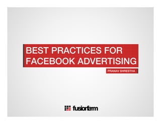Best Practices For Facebook Advertising