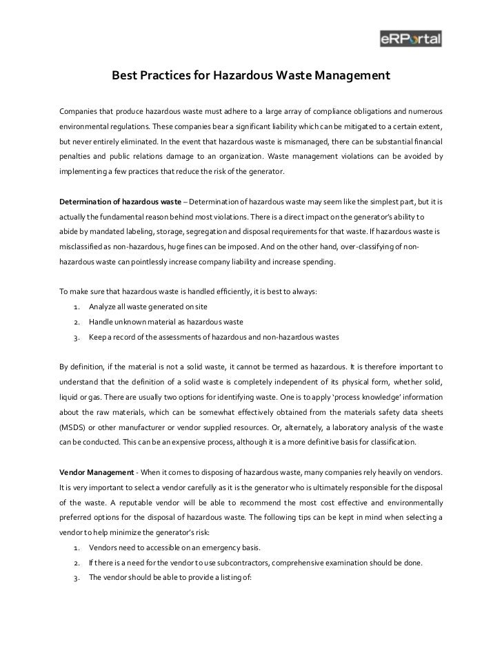Best Practices For Hazardous Waste Management vrogue.co